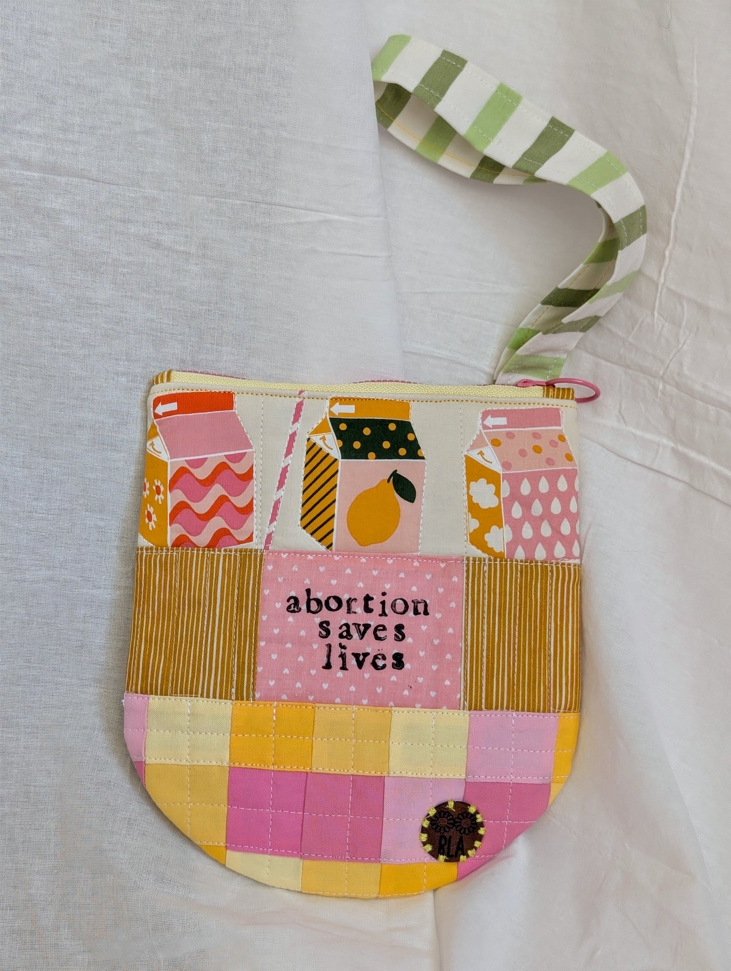 ABORTION SAVES LIVES - Quilted Wristlet