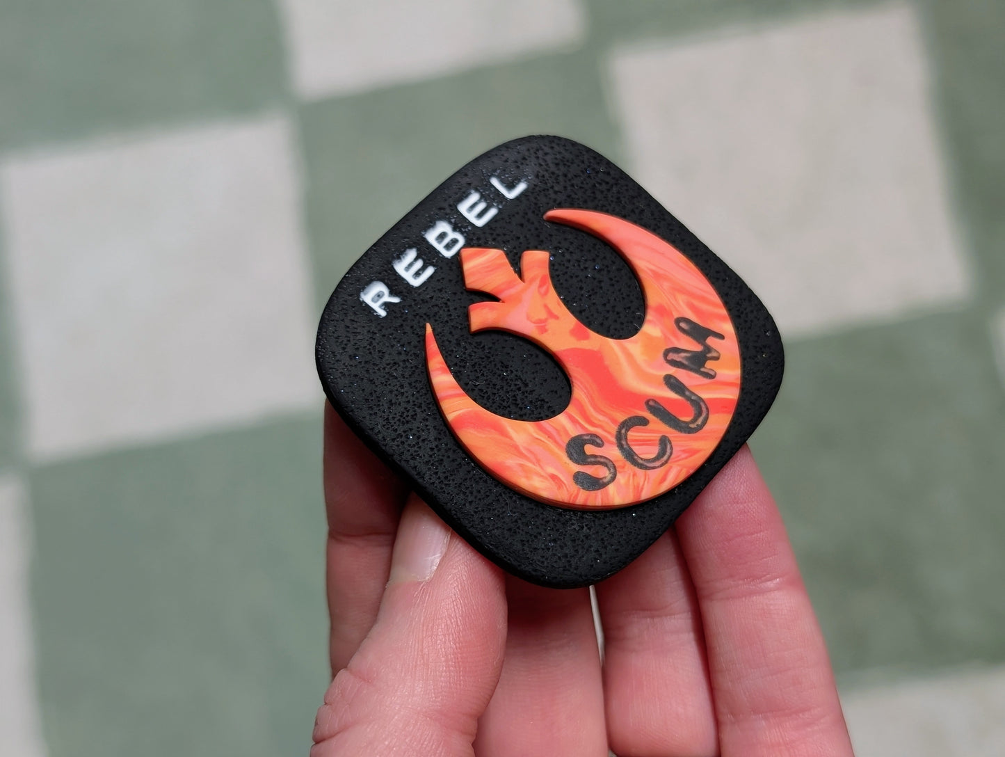 REBEL SCUM Pin - Swirls
