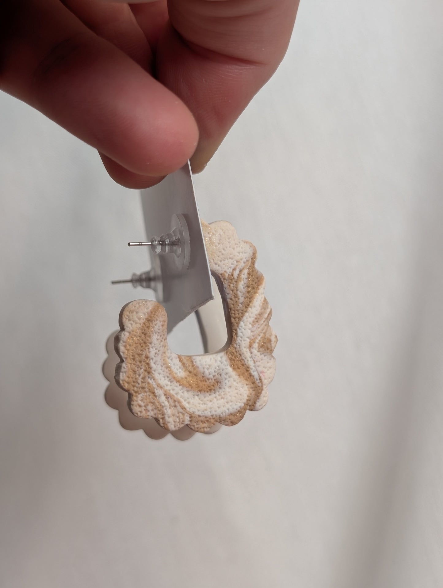 Scalloped Hoops - Neutral Swirls
