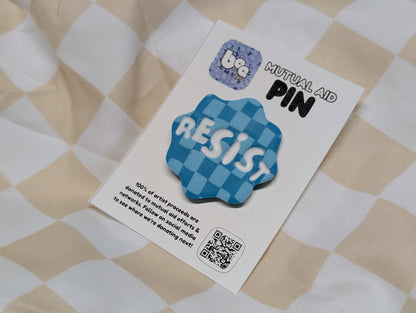 RESIST Pin - Blue Checks