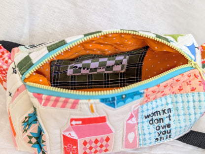 WOMXN DON'T OWE YOU SHIT - Quilted Slouch Bag
