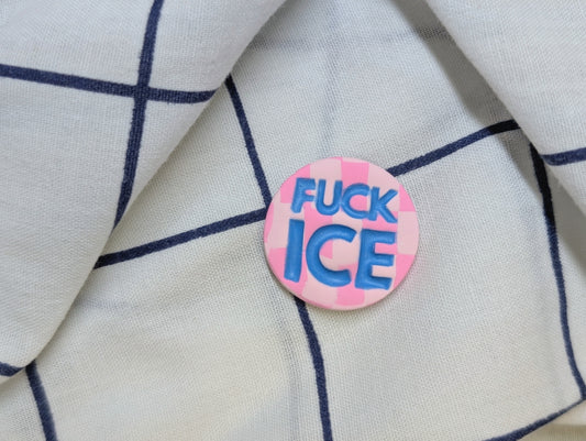 FUCK ICE 🧲 - Pink Checks