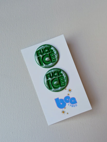 🔥🧊 Studs - Sparkly Green