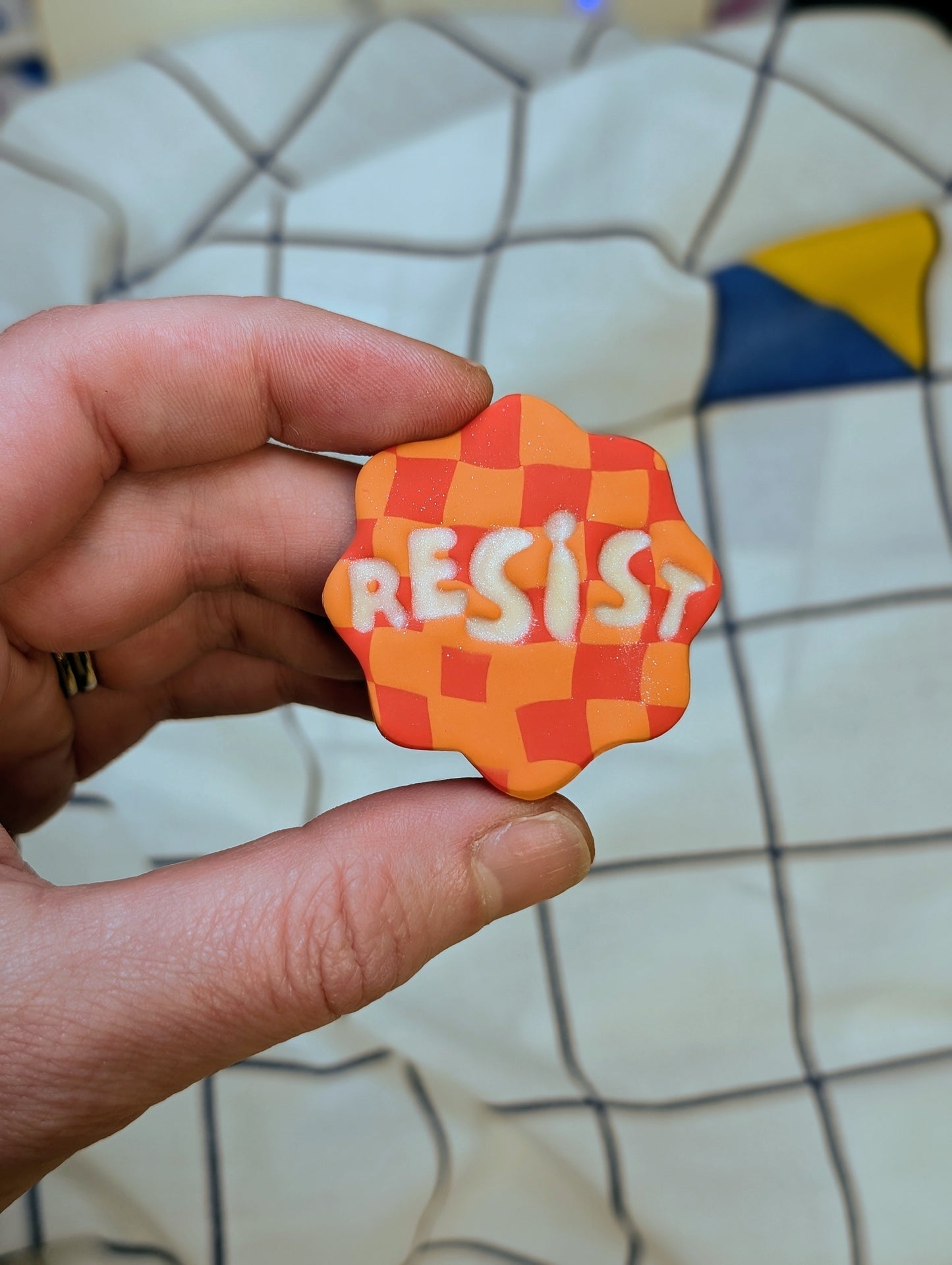 RESIST 🧲 - Orange Checks