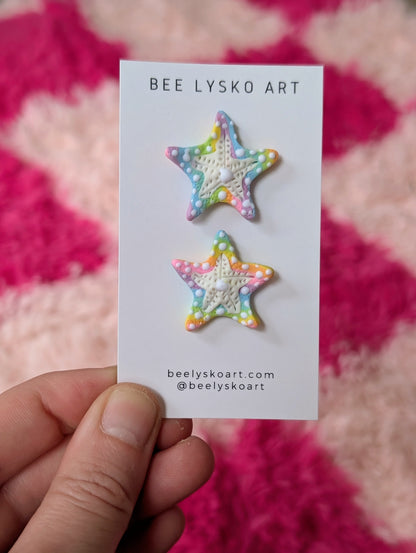 Starfish Studs - Rainbow
