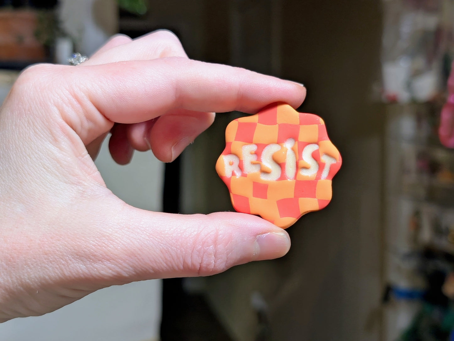RESIST 🧲 - Orange Checks