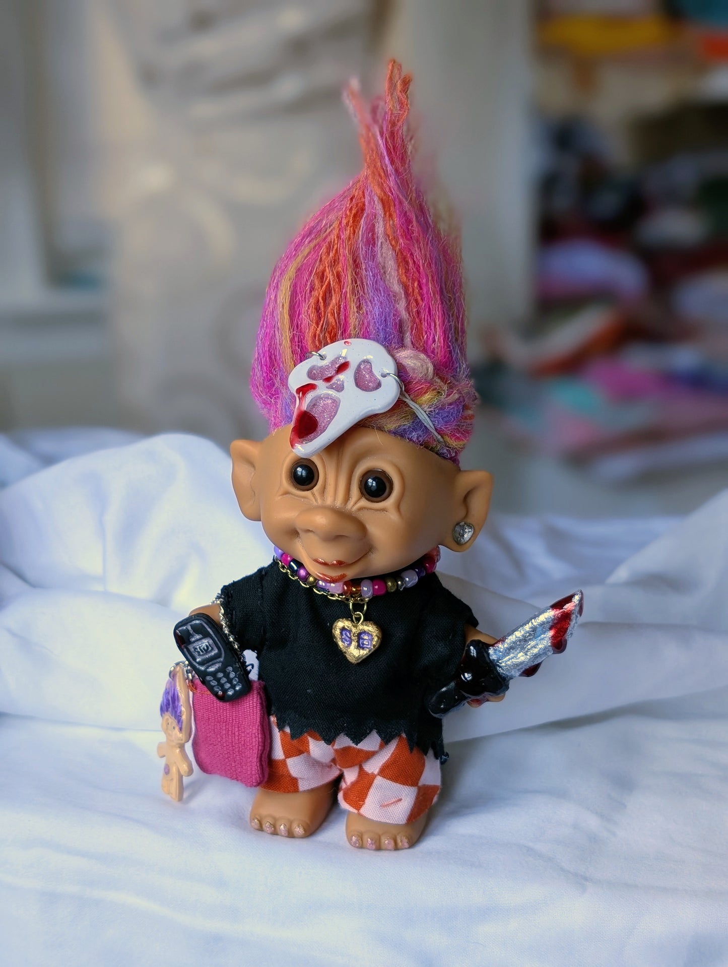 Material Girl Ghostie - Troll Bag Charm