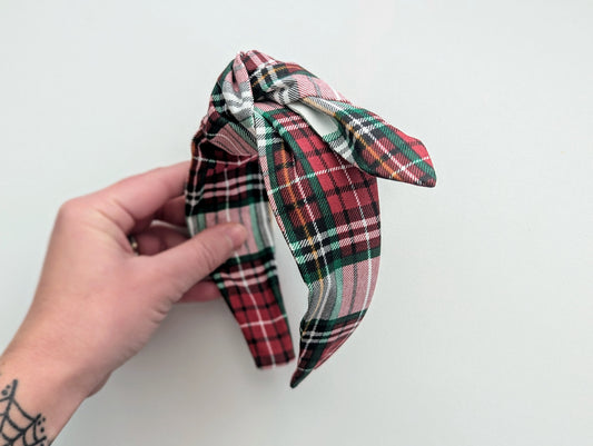 Holiday Plaid A - Knot Headband