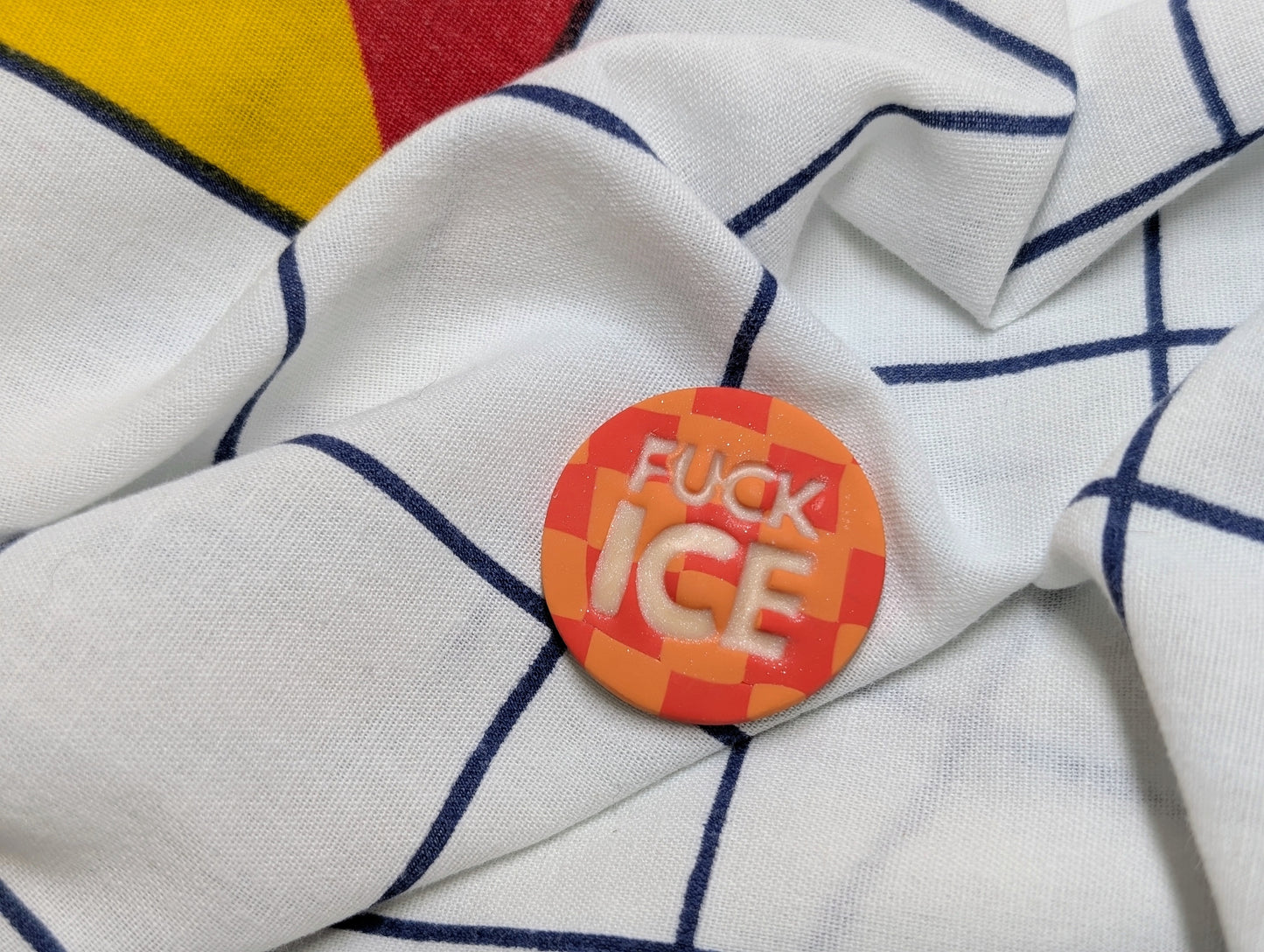 FUCK ICE 🧲 - Orange Checkers
