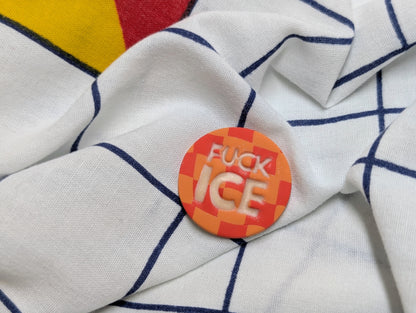 FUCK ICE 🧲 - Orange Checkers